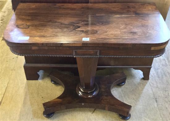 Victorian rosewood card table